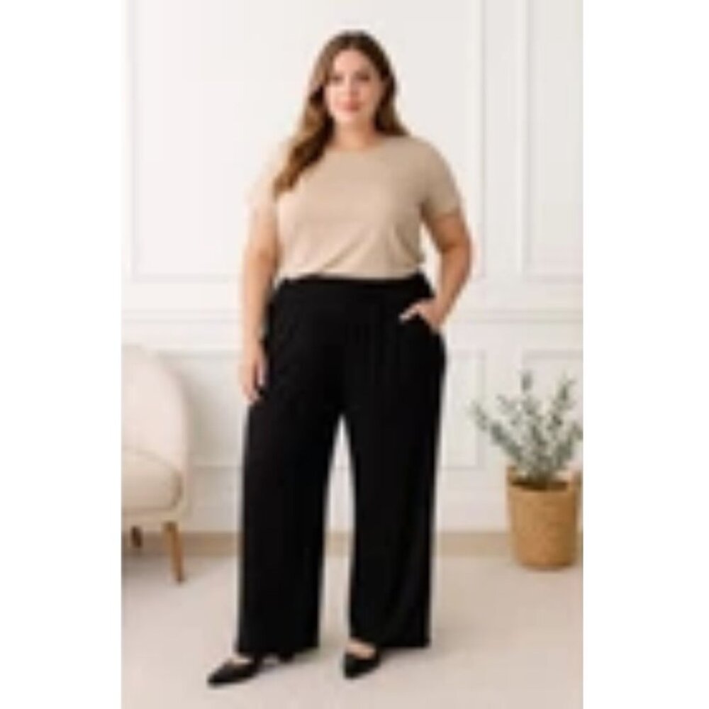 Bob Mackie Wearable Art NWT Velvet Plus Size Black Pants 1X